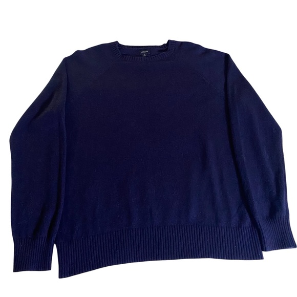 J Crew Men's Blue Sweater Size XL Crewneck Lambswool Blend - Picture 2 of 5